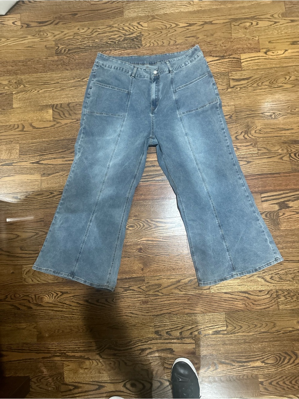 High-Rise Extra-Wide-Leg Jeans in Faded Blue